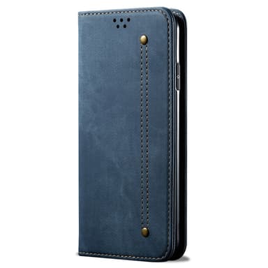 SKALO iPhone 16 Plus Jeans Lompakkokotelo - Sininen