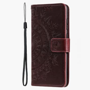 SKALO iPhone 16 Plus Mandala lompakkokotelo - Ruskea