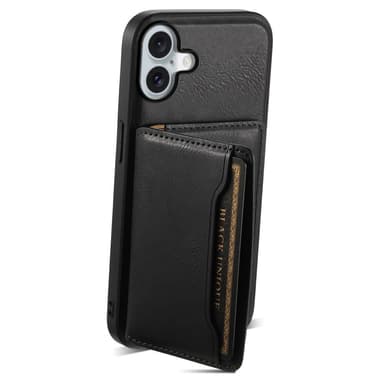 DENIOR iPhone 16 D12 Kuori+Lompakko - Musta