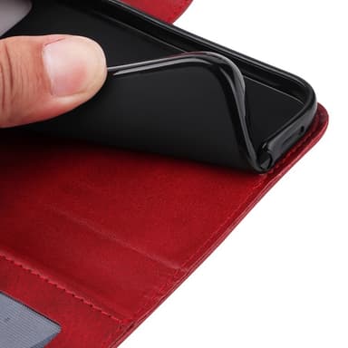 SKALO iPhone 16 Plus PU-nahkainen Lompakkokotelo - Punainen