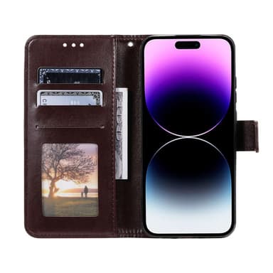 SKALO iPhone 16 Plus Mandala lompakkokotelo - Ruskea