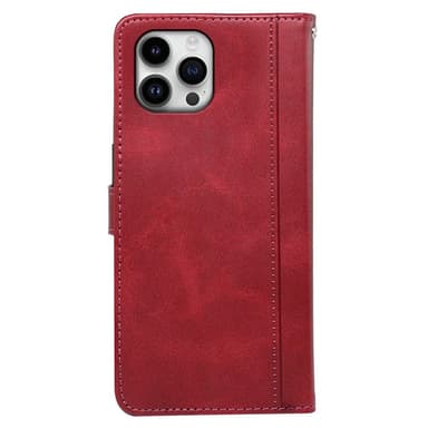 SKALO iPhone 16 Pro Lompakkokotelo PU-nahkaa - Punainen