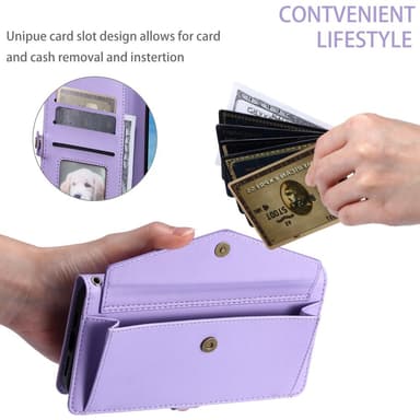 SKALO iPhone 16 Pro Max Evelope Clutch 5-Lokeroa - Violetti