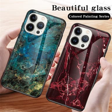 SKALO iPhone 16 Pro Max Marmori karkaistu lasi TPU-suojakuori - #1