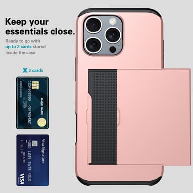 SKALO iPhone 16 Pro Armor Suojakuori korttikotelo - Musta