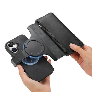 CASENEO iPhone 16 MW-02 Lompakkokotelo PU-nahkaa - Musta