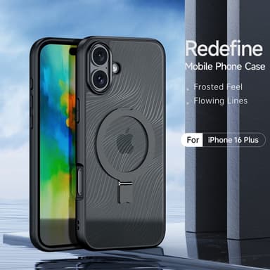 DUX DUCIS iPhone 16 Plus Aimo Series Metallisella Jalustalla Suojakuori - Musta