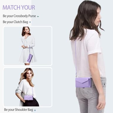 SKALO iPhone 16 Pro Max Evelope Clutch 5-Lokeroa - Violetti