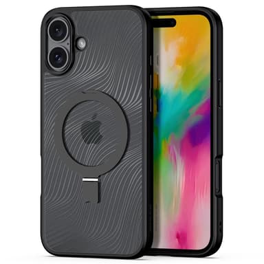 DUX DUCIS iPhone 16 Plus Aimo Series Metallisella Jalustalla Suojakuori - Musta