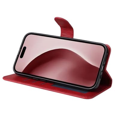 SKALO iPhone 16 Pro PU-nahkainen Lompakkokotelo - Punainen