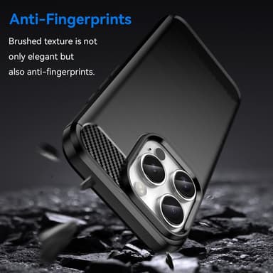 SKALO iPhone 16 Pro Armor Carbon Iskunkestävä TPU suojakuori - Musta