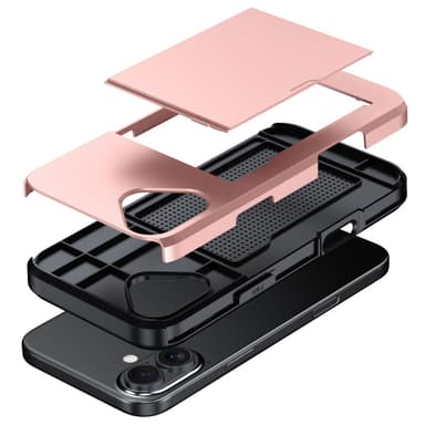 SKALO iPhone 16 Plus Armor Suojakuori korttikotelo - Sininen