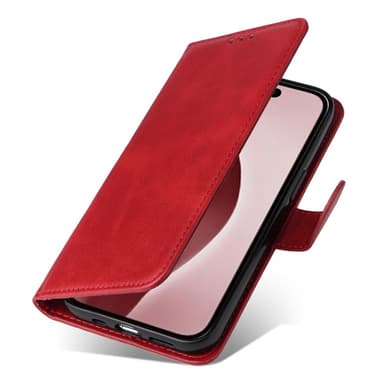 SKALO iPhone 16 Pro PU-nahkainen Lompakkokotelo - Punainen