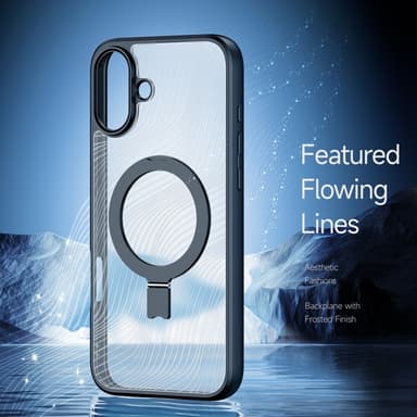 DUX DUCIS iPhone 16 Plus Aimo Series Metallisella Jalustalla Suojakuori - Musta