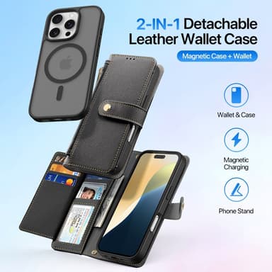 DUX DUCIS iPhone 16 Pro Lawa Series Lompakkokotelo - Musta