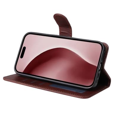 SKALO iPhone 16 Pro PU-nahkainen Lompakkokotelo - Ruskea