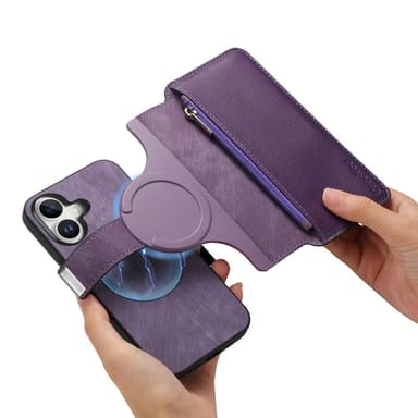 CASENEO iPhone 16 MW-02 Lompakkokotelo PU-nahkaa - Violetti