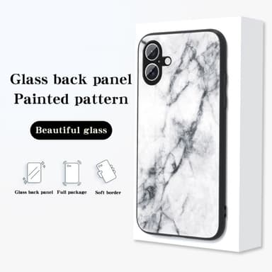 SKALO iPhone 16 Plus Marmori karkaistu lasi TPU-suojakuori - #1
