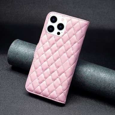 SKALO iPhone 16 Pro BINFEN COLOR Tikattu Lompakko - Pinkki