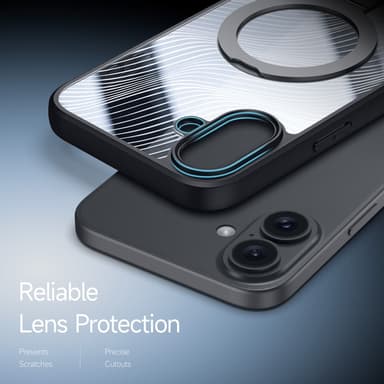 DUX DUCIS iPhone 16 Plus Aimo Series Metallisella Jalustalla Suojakuori - Musta
