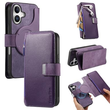 CASENEO iPhone 16 MW-02 Lompakkokotelo PU-nahkaa - Violetti