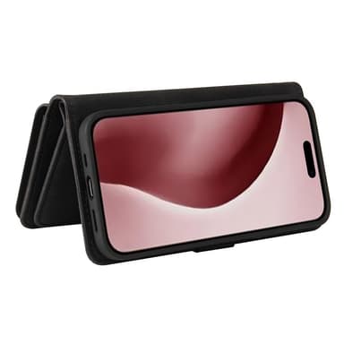 SKALO iPhone 16 Pro Big Wallet 17-lokeroa Lompakkokotelo - Musta