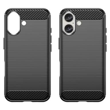 SKALO iPhone 16 Armor Carbon Iskunkestävä TPU suojakuori - Musta