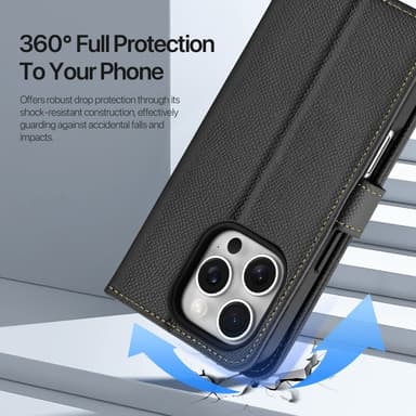 DUX DUCIS iPhone 16 Pro Lawa Series Lompakkokotelo - Musta