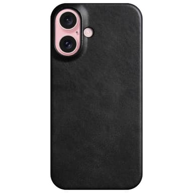 SKALO iPhone 16 PU-nahkainen Suojakuori - Musta