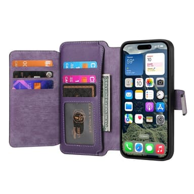 CASENEO iPhone 16 MW-02 Lompakkokotelo PU-nahkaa - Violetti