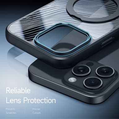 DUX DUCIS iPhone 16 Pro Max Aimo Series Metallisella Jalustalla Suojakuori - Musta