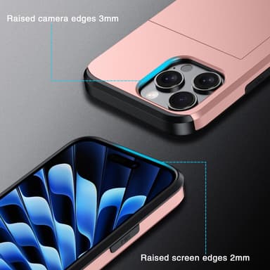 SKALO iPhone 16 Pro Max Armor Suojakuori korttikotelo - Musta