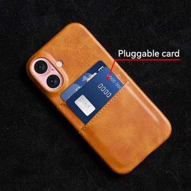 SKALO iPhone 16 Plus PU-nahkainen Korttikotelo - Ruskea
