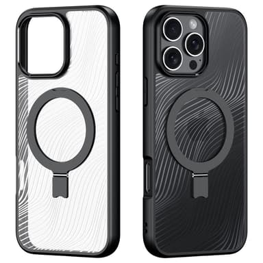 DUX DUCIS iPhone 16 Pro Max Aimo Series Metallisella Jalustalla Suojakuori - Musta