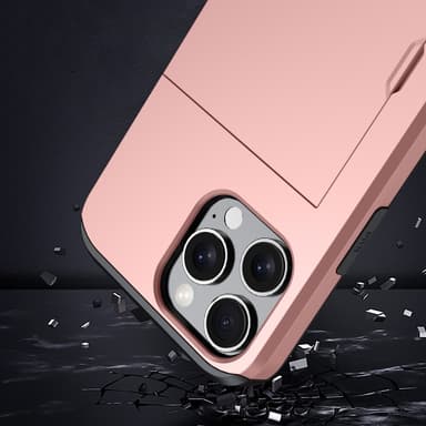 SKALO iPhone 16 Pro Max Armor Suojakuori korttikotelo - Musta