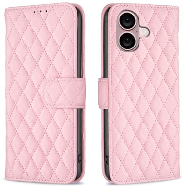 SKALO iPhone 16 BINFEN COLOR Tikattu Lompakko - Pinkki