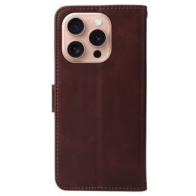 SKALO iPhone 16 Pro PU-nahkainen Lompakkokotelo - Ruskea