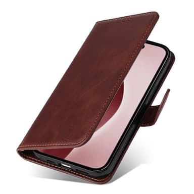 SKALO iPhone 16 Pro PU-nahkainen Lompakkokotelo - Ruskea