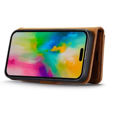 DG MING iPhone 16 Pro 2-in-1 magneetti lompakkokotelo - Ruskea
