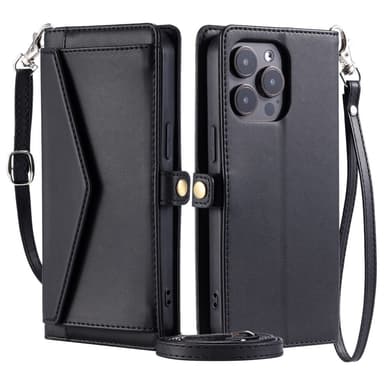 SKALO iPhone 16 Pro Max Evelope Clutch 5-Lokeroa - Musta
