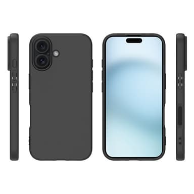 SKALO iPhone 16 Plus Mattamusta erittäin ohut TPU-suojakuori