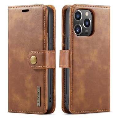DG MING iPhone 16 Pro 2-in-1 magneetti lompakkokotelo - Ruskea