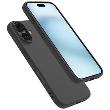 SKALO iPhone 16 Plus Mattamusta erittäin ohut TPU-suojakuori