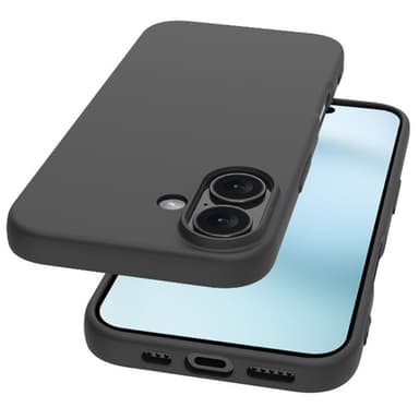 SKALO iPhone 16 Plus Mattamusta erittäin ohut TPU-suojakuori
