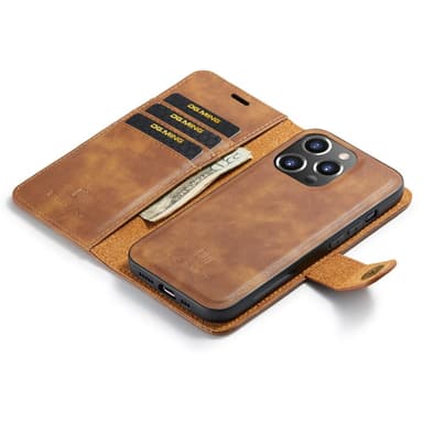 DG MING iPhone 16 Pro 2-in-1 magneetti lompakkokotelo - Ruskea