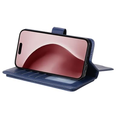 SKALO iPhone 16 Pro 10-lokeroa Lompakkokotelo - Sininen