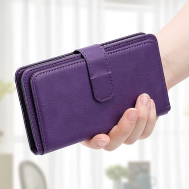 SKALO iPhone 16 10-lokeroa Lompakkokotelo - Violetti