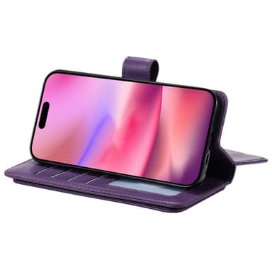 SKALO iPhone 16 10-lokeroa Lompakkokotelo - Violetti