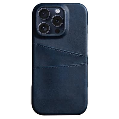 SKALO iPhone 16 Pro PU-nahkainen Korttikotelo - Sininen