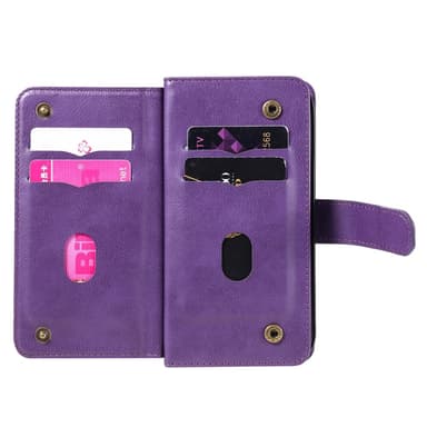 SKALO iPhone 16 10-lokeroa Lompakkokotelo - Violetti